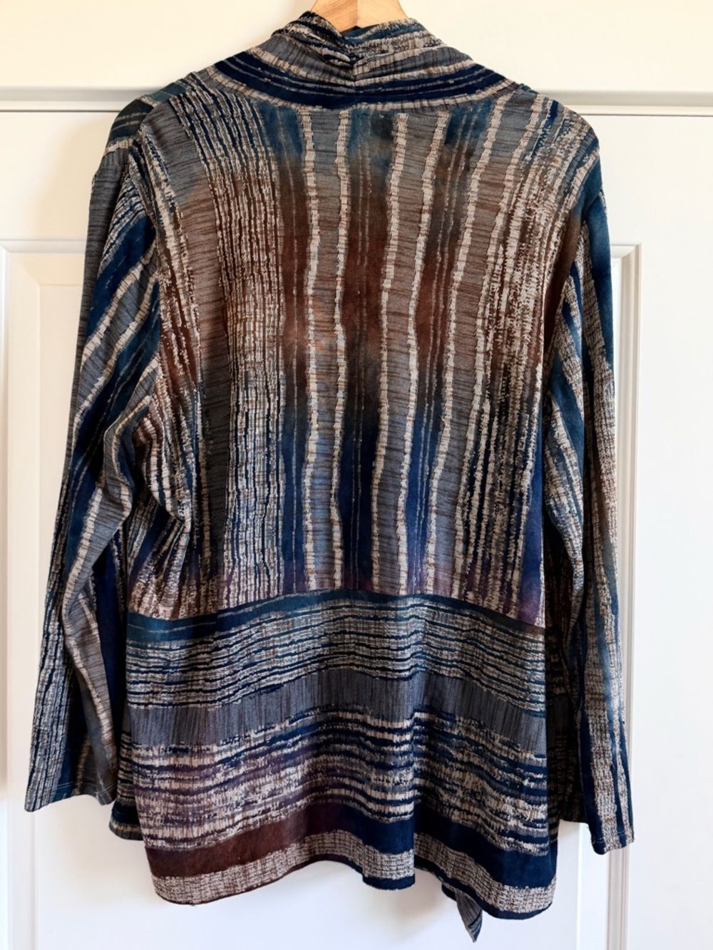 Chico's Multi-Colored Draped Open-Front Cardigan - Picture 5 of 7